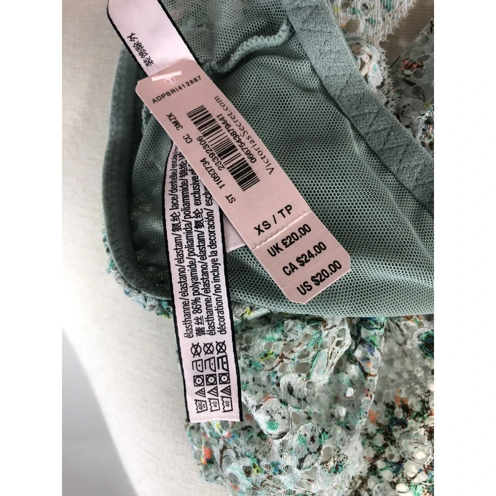 Victoria's Secret Womens XS Strapless Lace Bralette Mint Green 0667543879441
